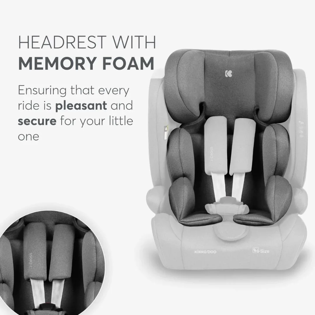 KikkaBoo® Car seat i-Cross i-SIZE (76-150 cm) Light Grey - Image 7