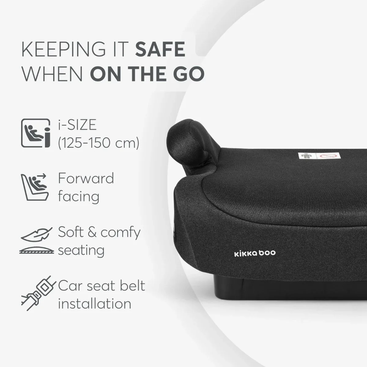 KikkaBoo® Car seat i-Go i-SIZE (125-150 cm) Black - Image 3