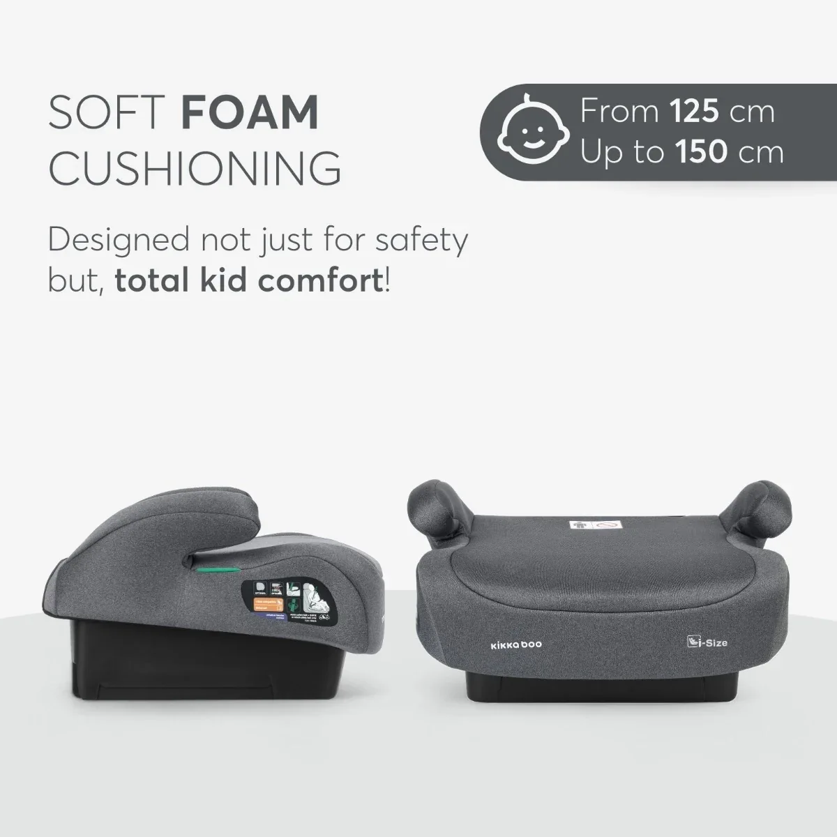 KikkaBoo® Car seat i-Go i-SIZE (125-150 cm) Dark Grey - Image 4