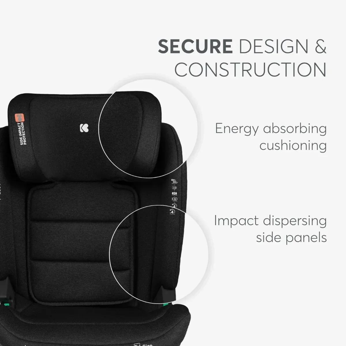 KikkaBoo® Car seat i-Scout i-SIZE (100-150 cm) Dark Grey - Image 8