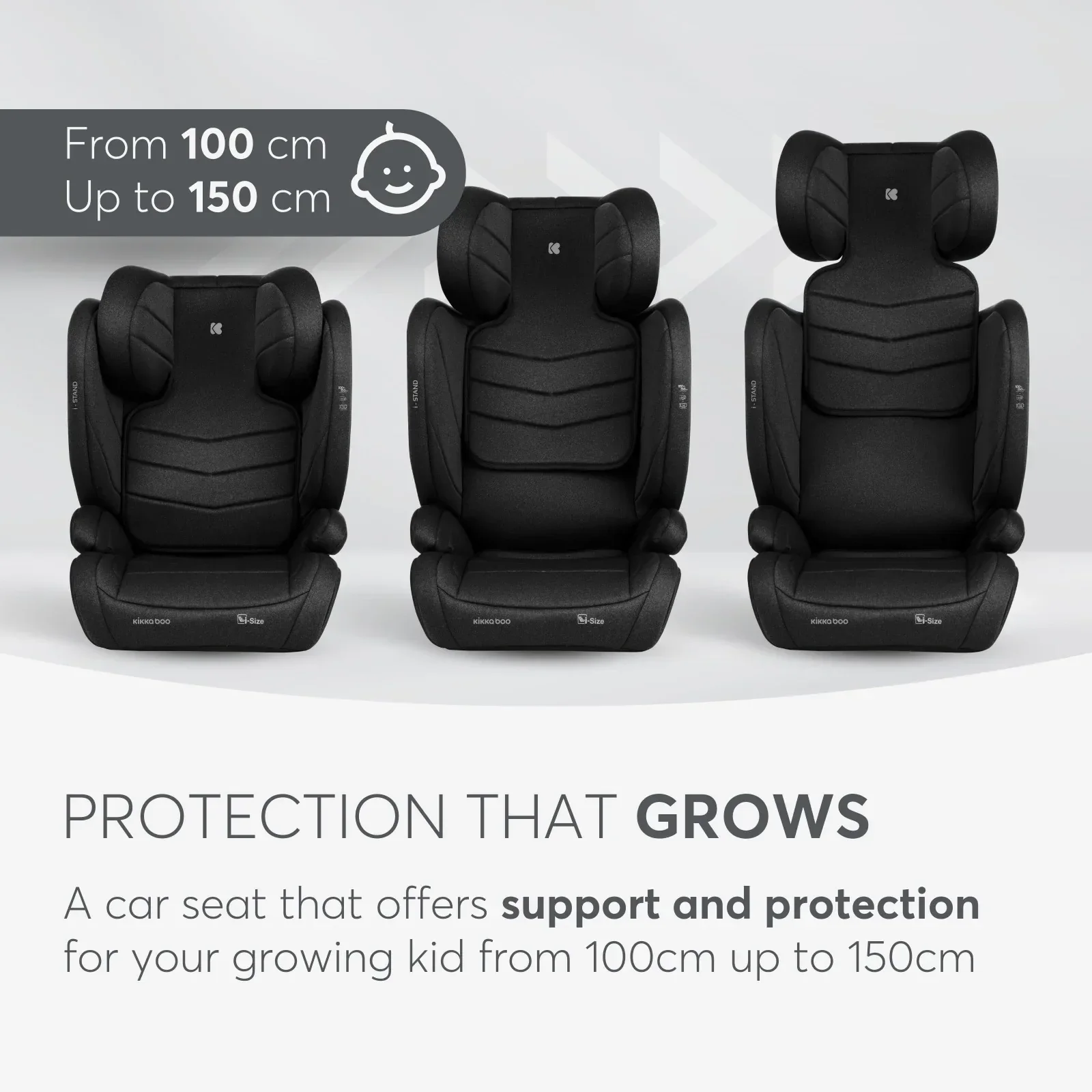 KikkaBoo® Car seat i-Stand i-SIZE (100-150 cm) Black - Image 6