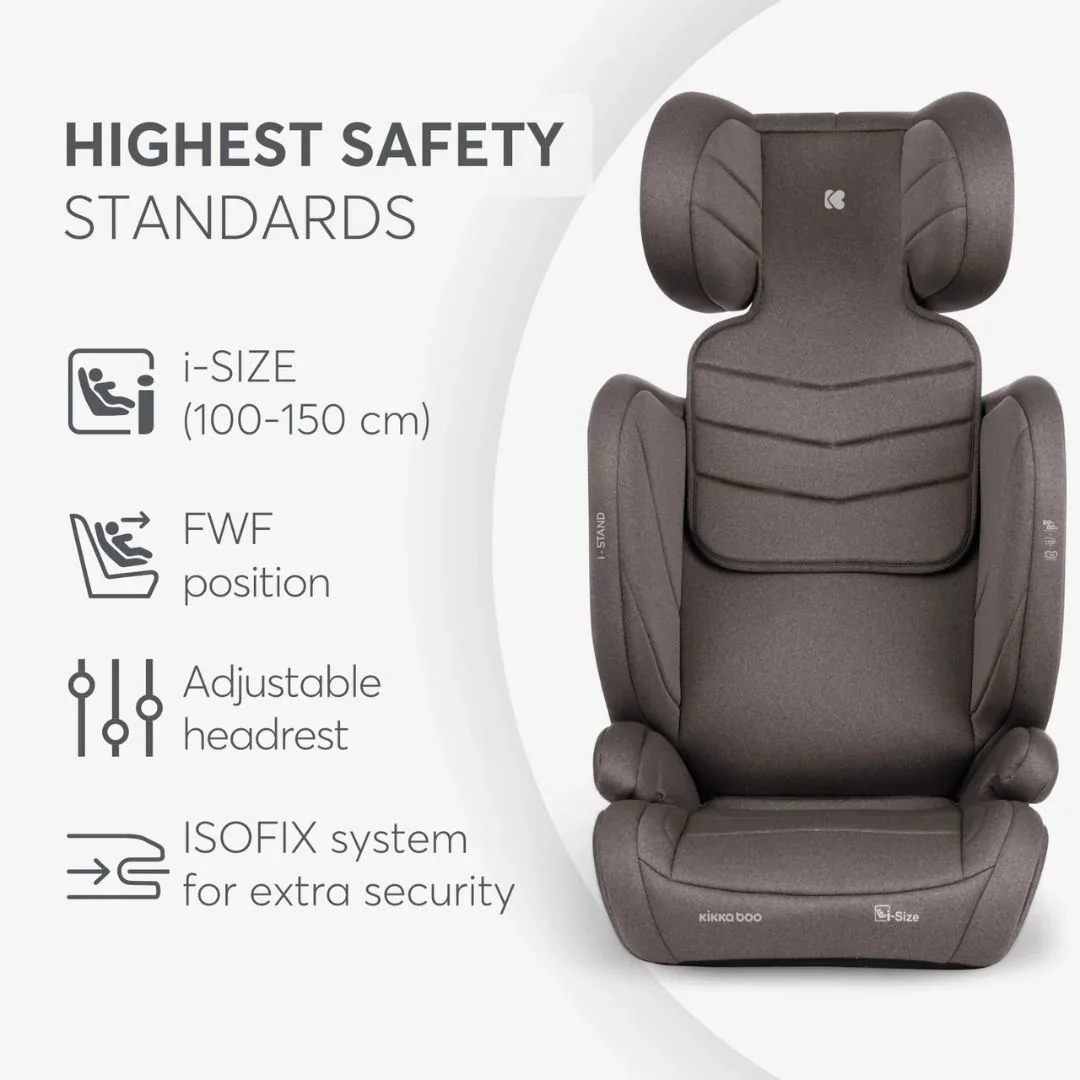 KikkaBoo® Car seat i-Stand i-SIZE (100-150 cm) Brown - Image 4
