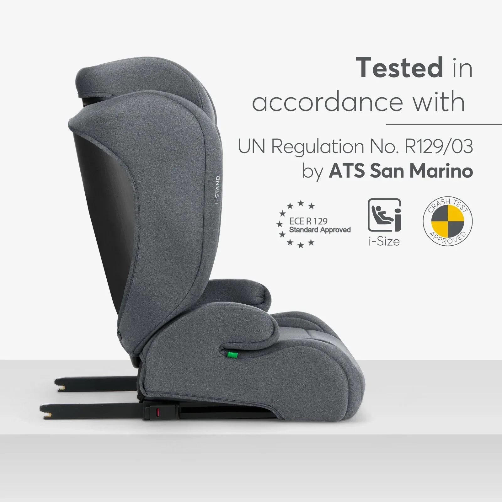 KikkaBoo® Car seat i-Stand i-SIZE (100-150 cm) Dark Grey - Image 3