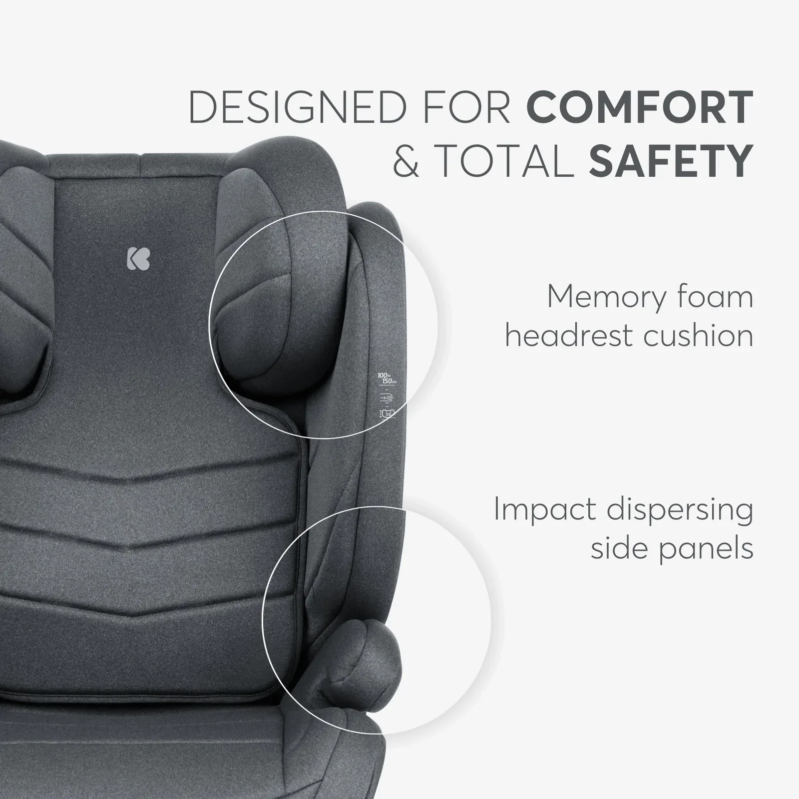KikkaBoo® Car seat i-Stand i-SIZE (100-150 cm) Dark Grey - Image 6