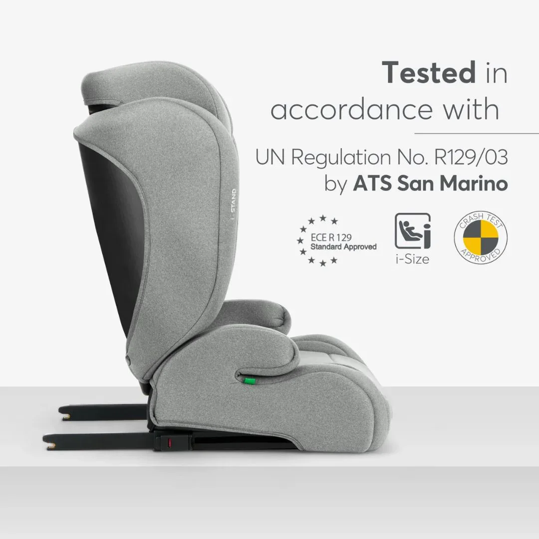 KikkaBoo® Car seat i-Stand i-SIZE (100-150 cm) Light Grey - Image 5