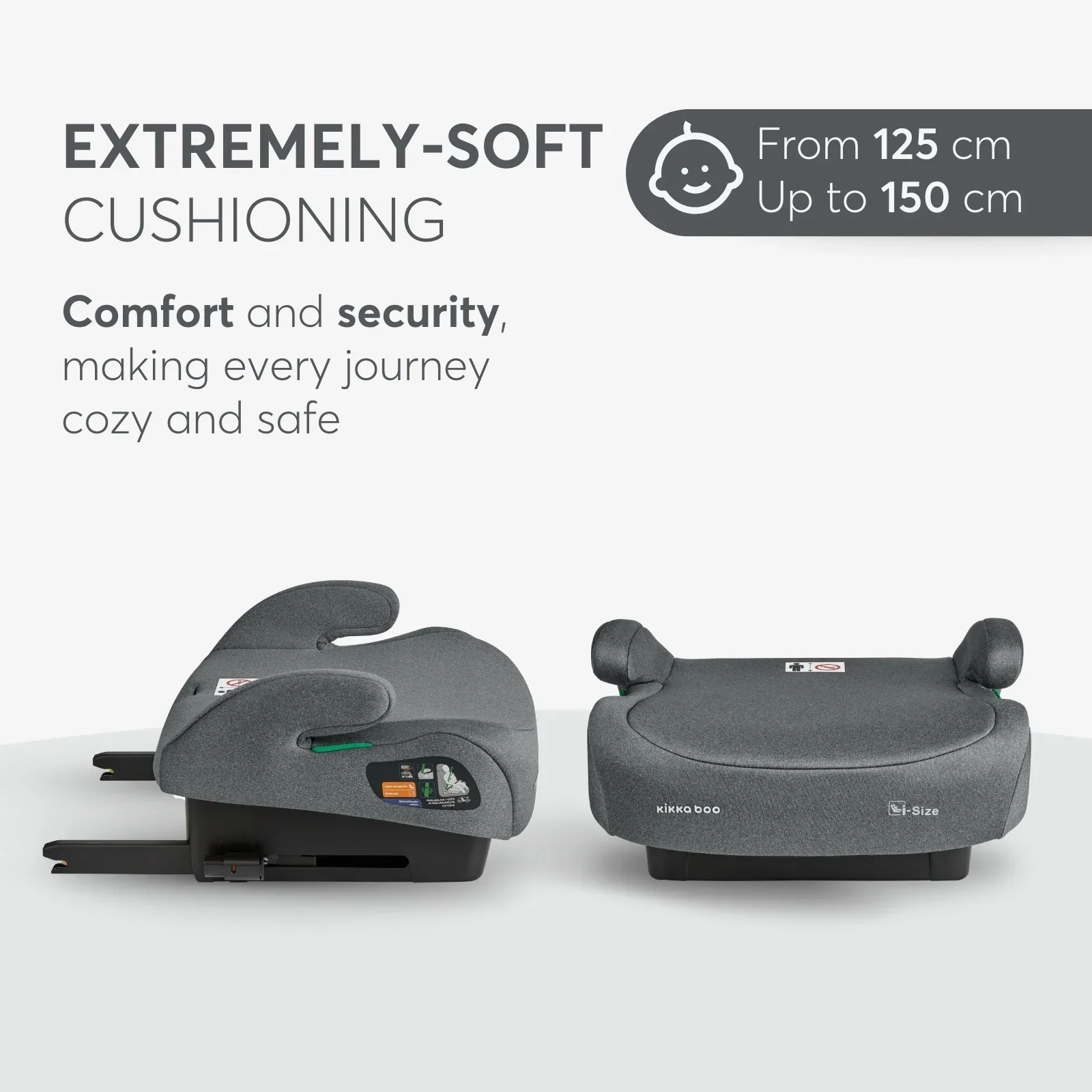 KikkaBoo® Car seat i-Tip i-SIZE (125-150 cm) Dark Grey - Image 4