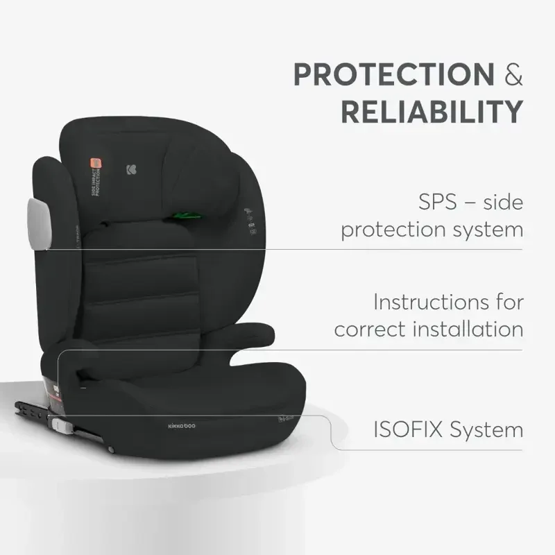 KikkaBoo® Car seat i-Track i-SIZE (100-150 cm) Black - Image 4