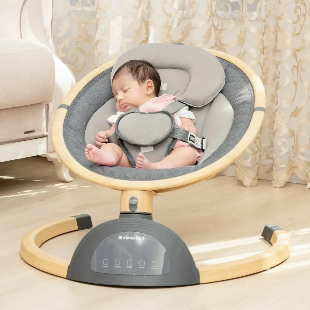 KikkaBoo® Electrical side-to-side swing Ashlee Dark Grey - Image 6