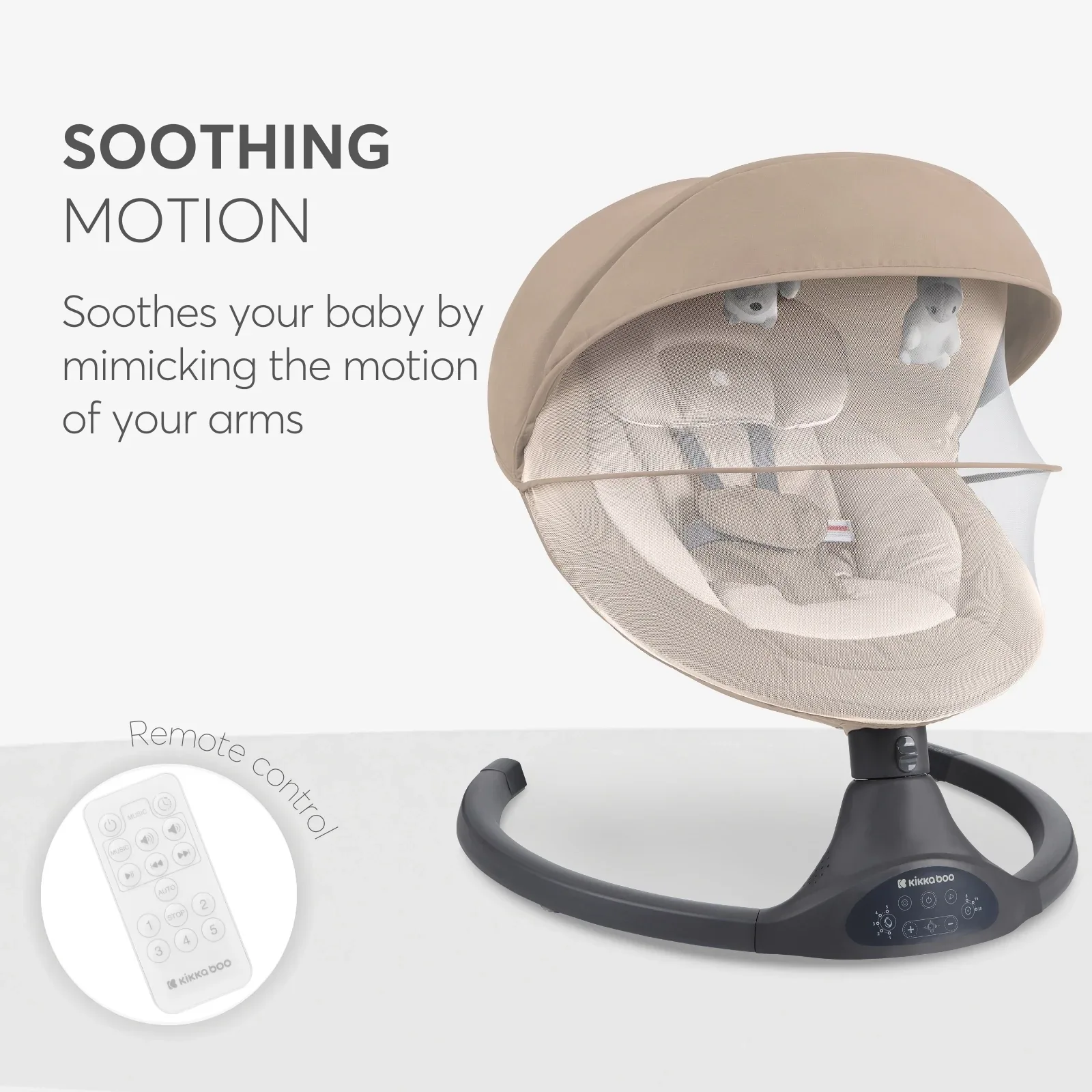 KikkaBoo® Electrical side-to-side swing Codie Beige 2025 - Image 7