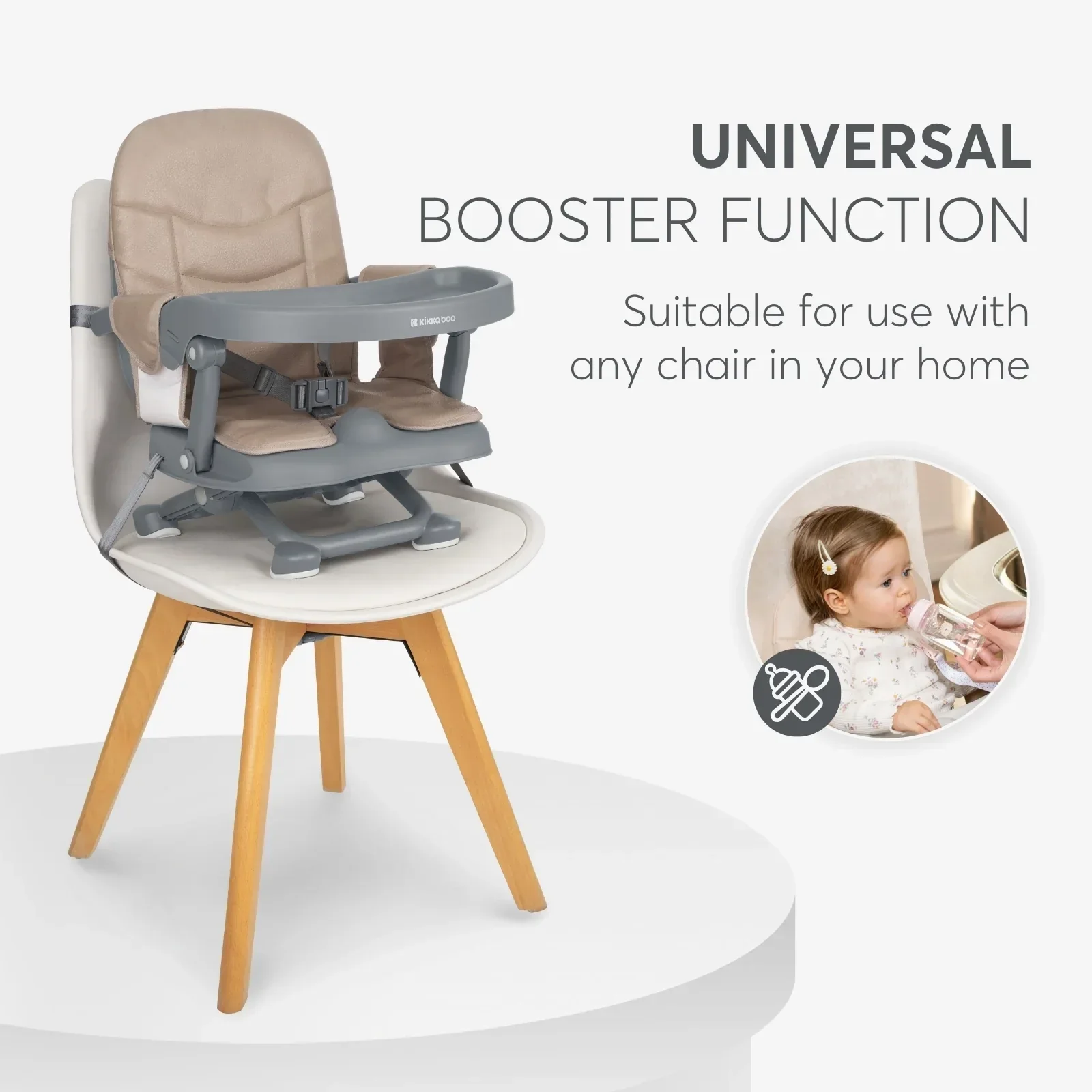 KikkaBoo® Feeding booster seat Pappo Beige - Image 5