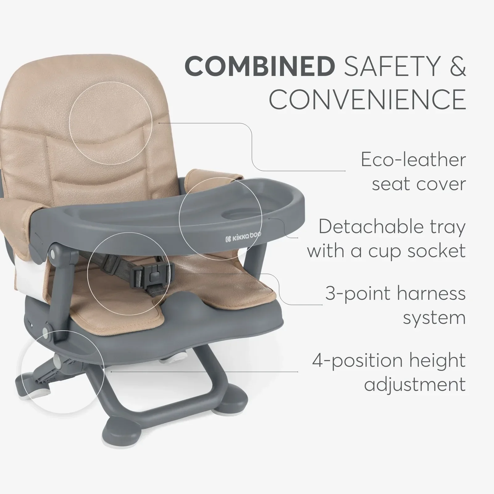 KikkaBoo® Feeding booster seat Pappo Beige - Image 6