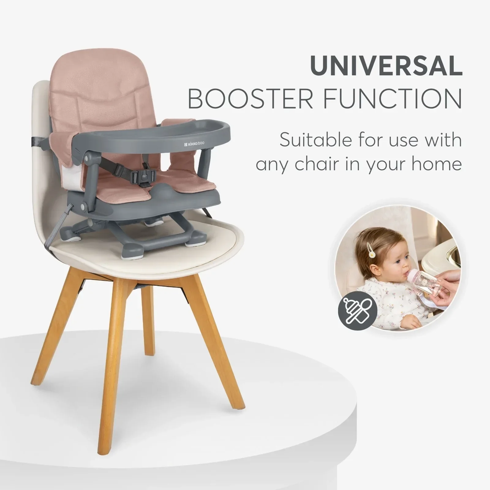 KikkaBoo® Feeding booster seat Pappo Pink - Image 5