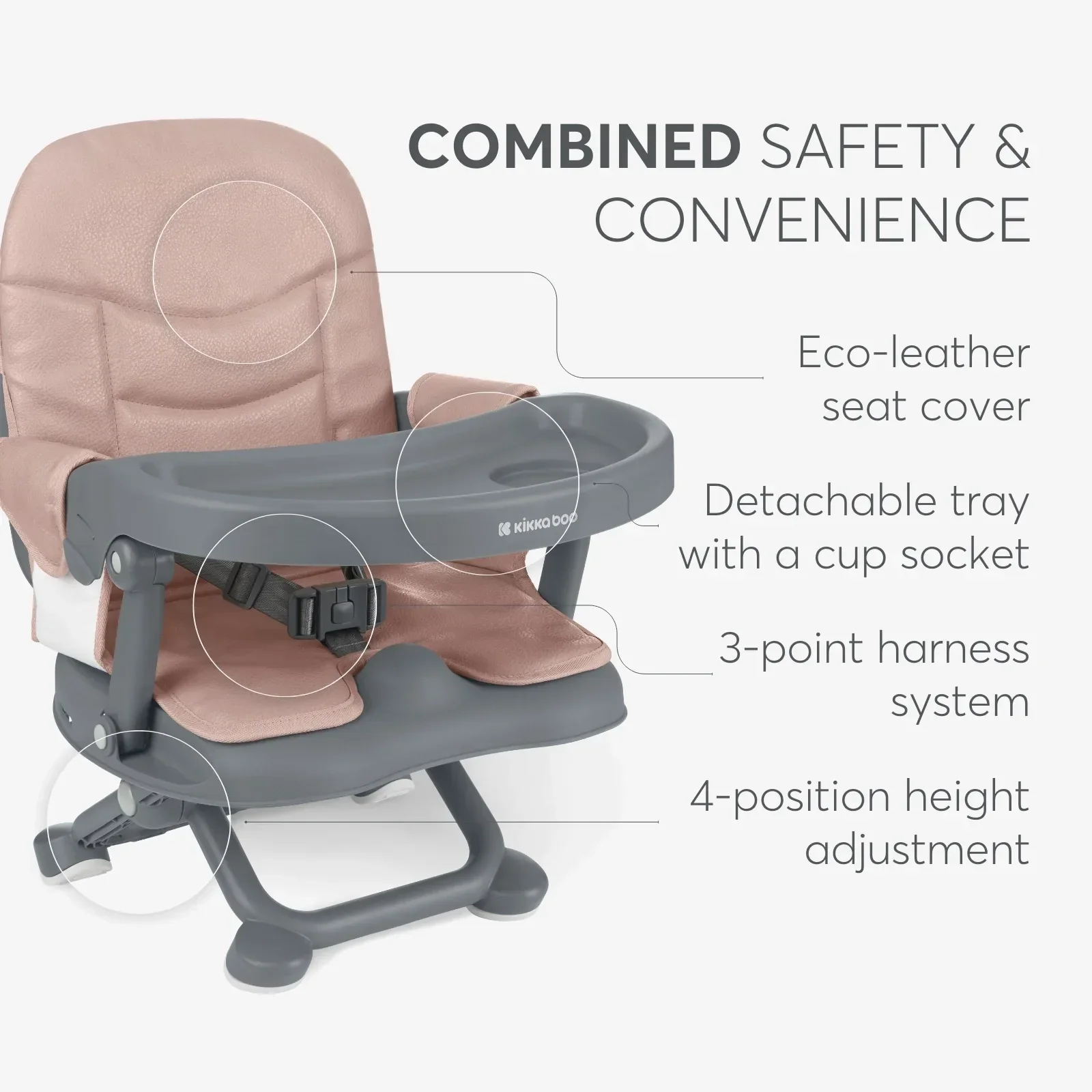 KikkaBoo® Feeding booster seat Pappo Pink - Image 6