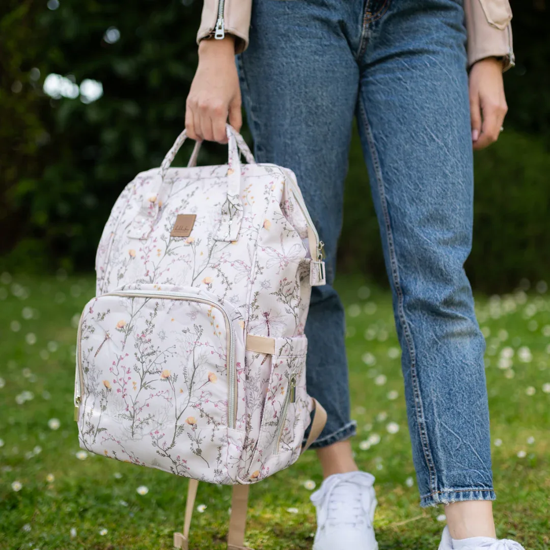 KikkaBoo® Mama bag Siena Luxe Secret Garden Beige - Image 13