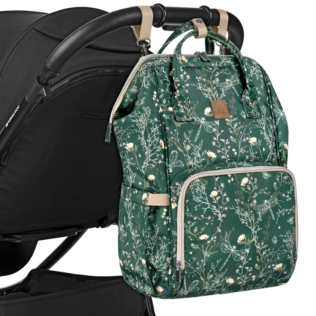 KikkaBoo® Mama bag Siena Luxe Secret Garden Deep Green - Image 10