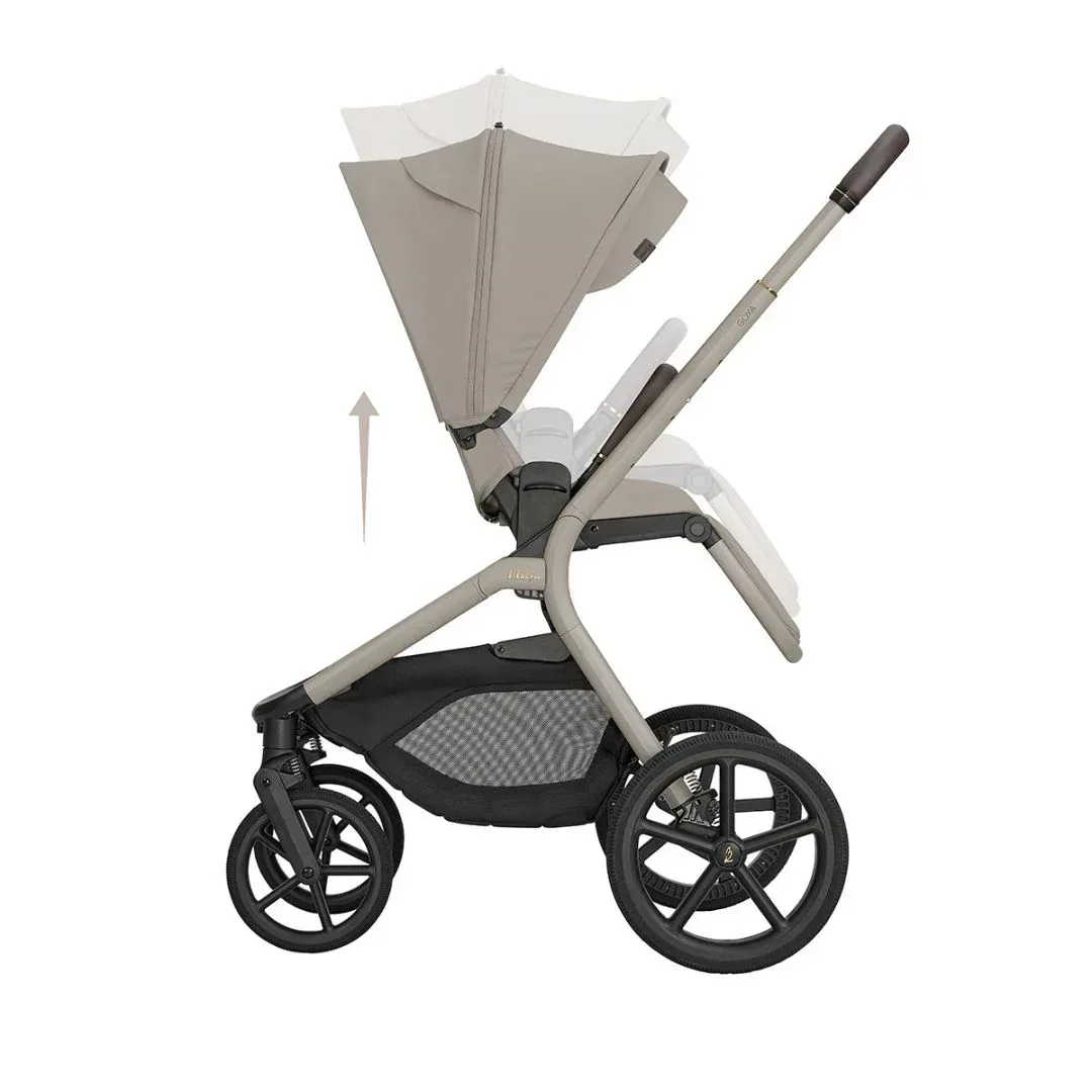 KikkaBoo® Platinum 4in1 Stroller Goya + i-Class i-SIZE Car Seat (40-87 cm) Champagne + i-Class 360 Rotating Isofix Base - Image 8