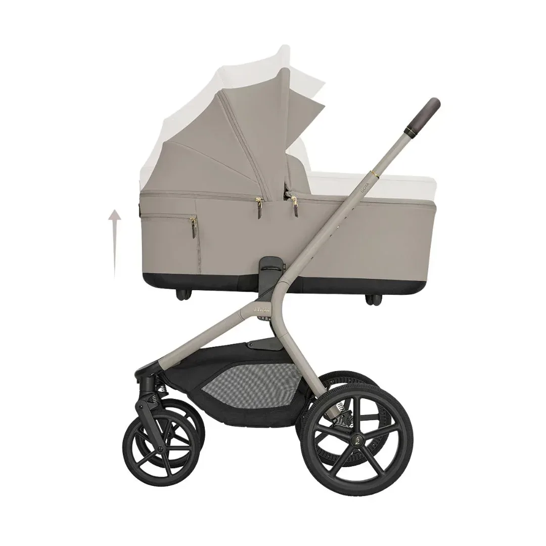 KikkaBoo® Platinum 4in1 Stroller Goya + i-Class i-SIZE Car Seat (40-87 cm) Champagne + i-Class 360 Rotating Isofix Base - Image 11