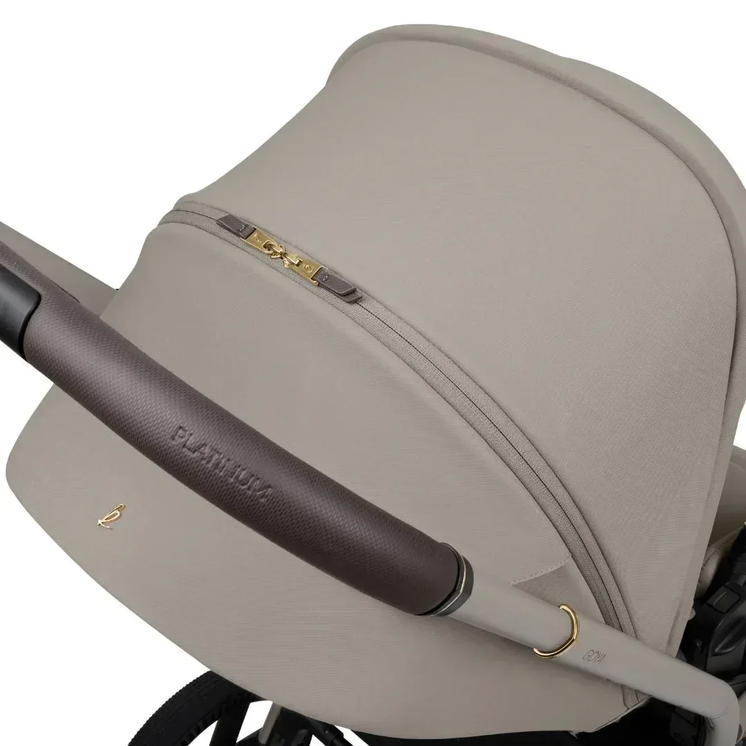 KikkaBoo® Platinum 4in1 Stroller Goya + i-Class i-SIZE Car Seat (40-87 cm) Champagne + i-Class 360 Rotating Isofix Base - Image 14