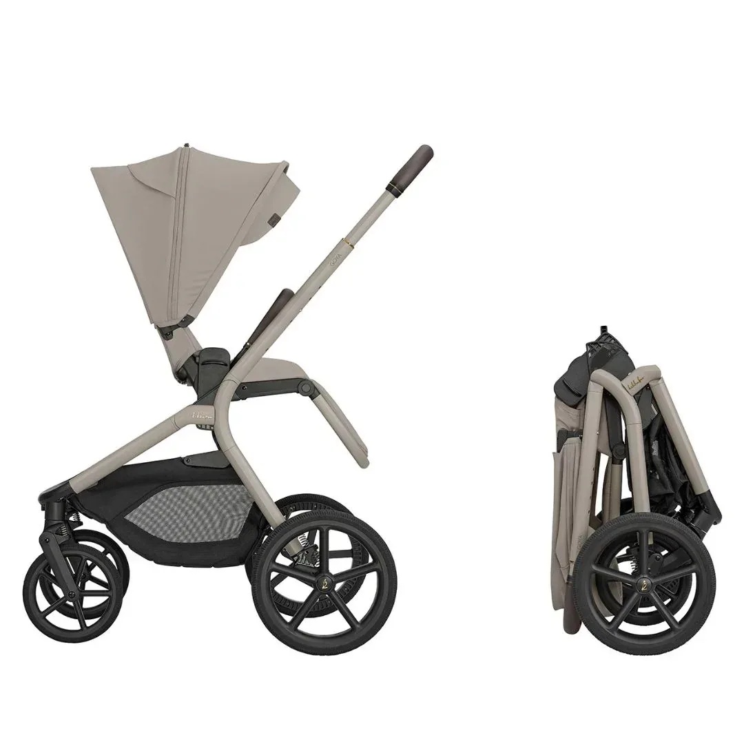 KikkaBoo® Platinum 4in1 Stroller Goya + i-Class i-SIZE Car Seat (40-87 cm) Champagne + i-Class 360 Rotating Isofix Base - Image 4