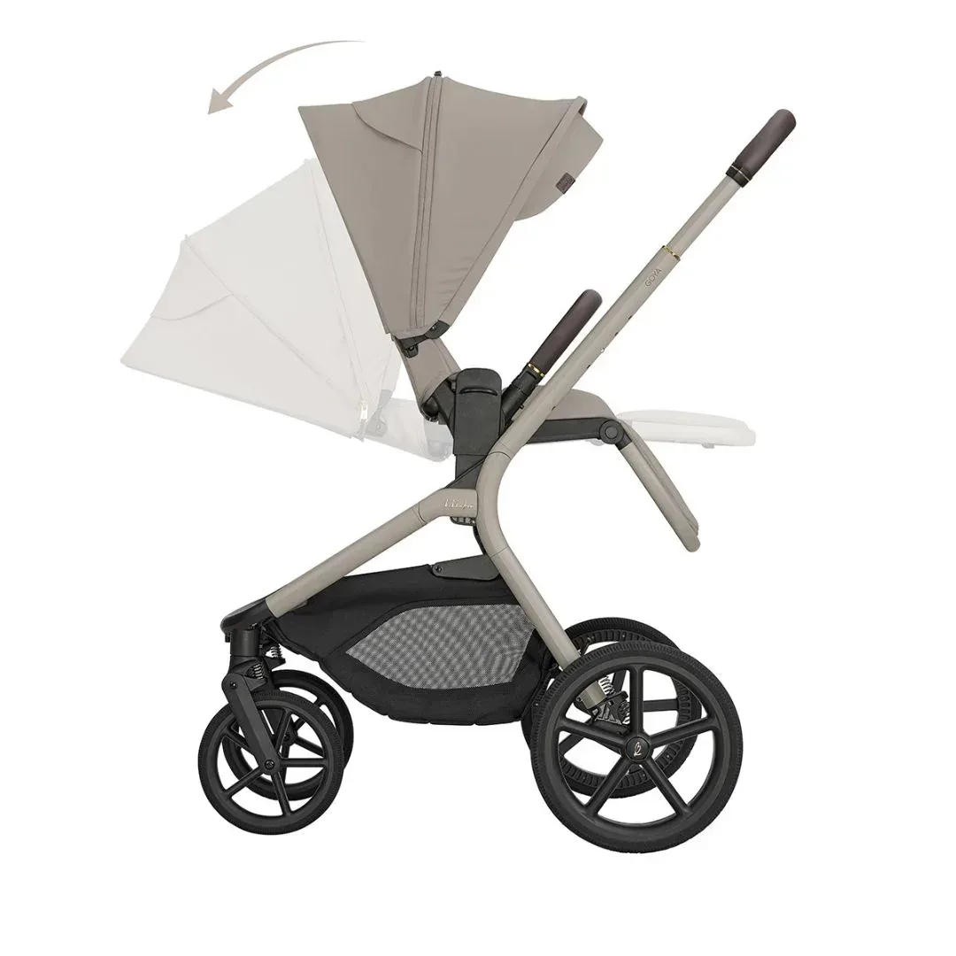KikkaBoo® Platinum 4in1 Stroller Goya + i-Class i-SIZE Car Seat (40-87 cm) Champagne + i-Class 360 Rotating Isofix Base - Image 9