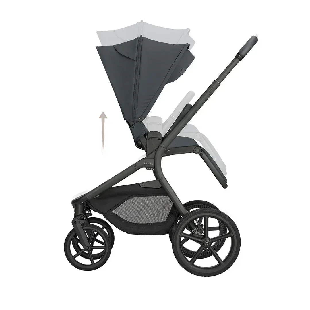 KikkaBoo® Platinum 4in1 Stroller Goya Graphite + i-Class i-SIZE Car Seat (40-87 cm) Noir + i-Class 360 Rotating Isofix Base - Image 8