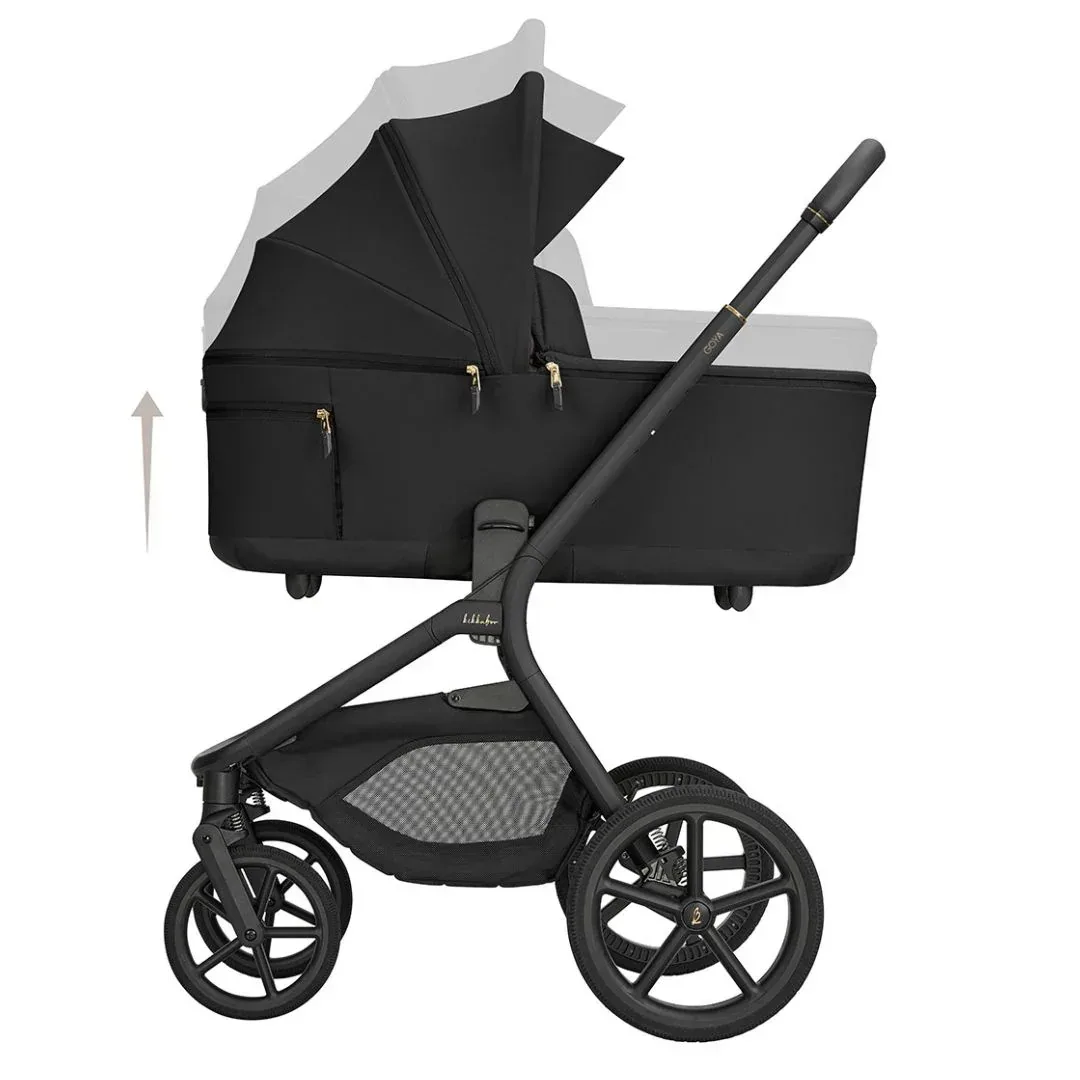 KikkaBoo® Platinum 4in1 Stroller Goya + i-Class i-SIZE Car Seat (40-87 cm) + i-Class 360 Rotating Isofix Base Noir - Image 11