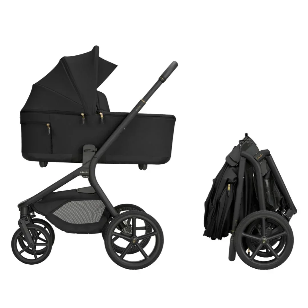 KikkaBoo® Platinum 4in1 Stroller Goya + i-Class i-SIZE Car Seat (40-87 cm) + i-Class 360 Rotating Isofix Base Noir - Image 3
