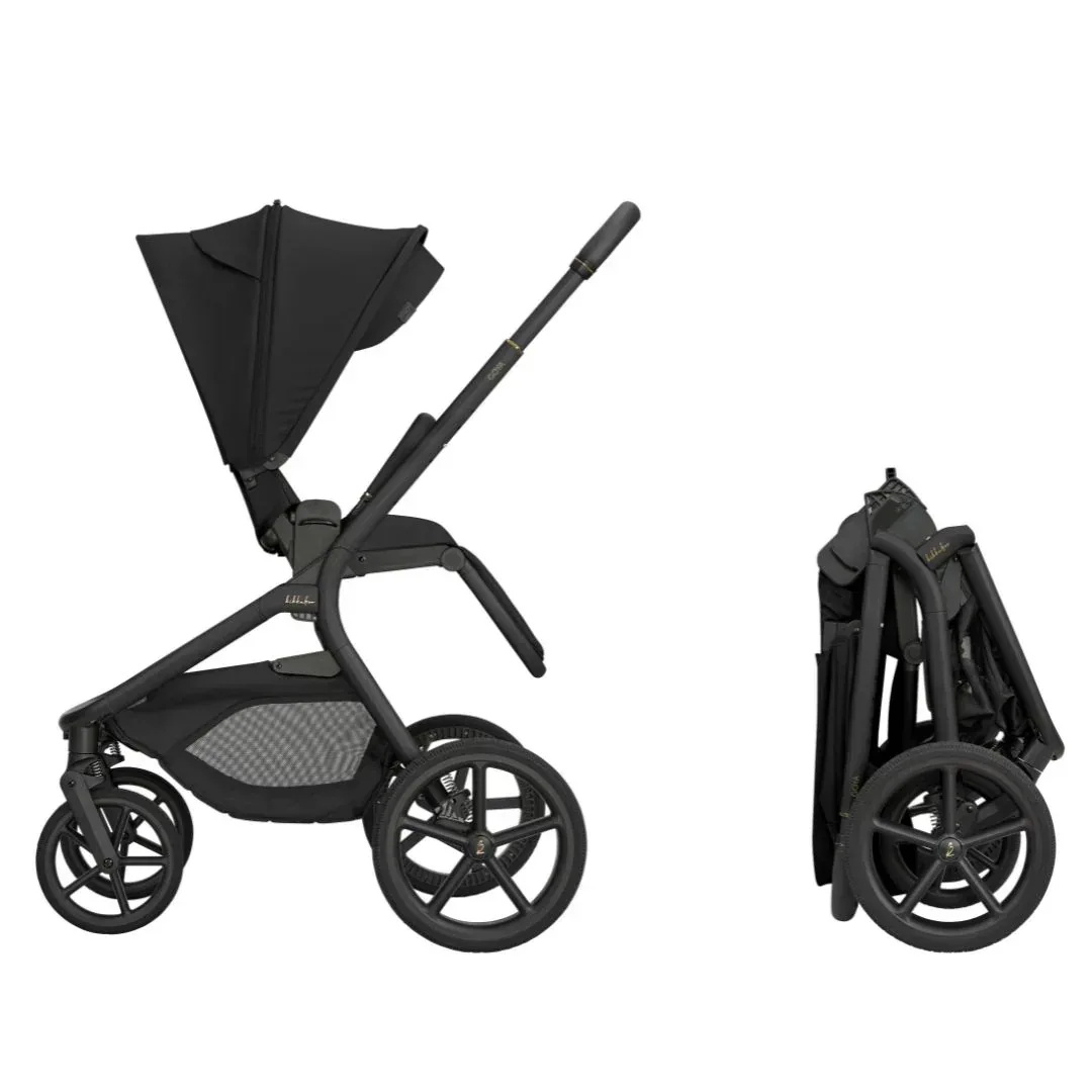 KikkaBoo® Platinum 4in1 Stroller Goya + i-Class i-SIZE Car Seat (40-87 cm) + i-Class 360 Rotating Isofix Base Noir - Image 4