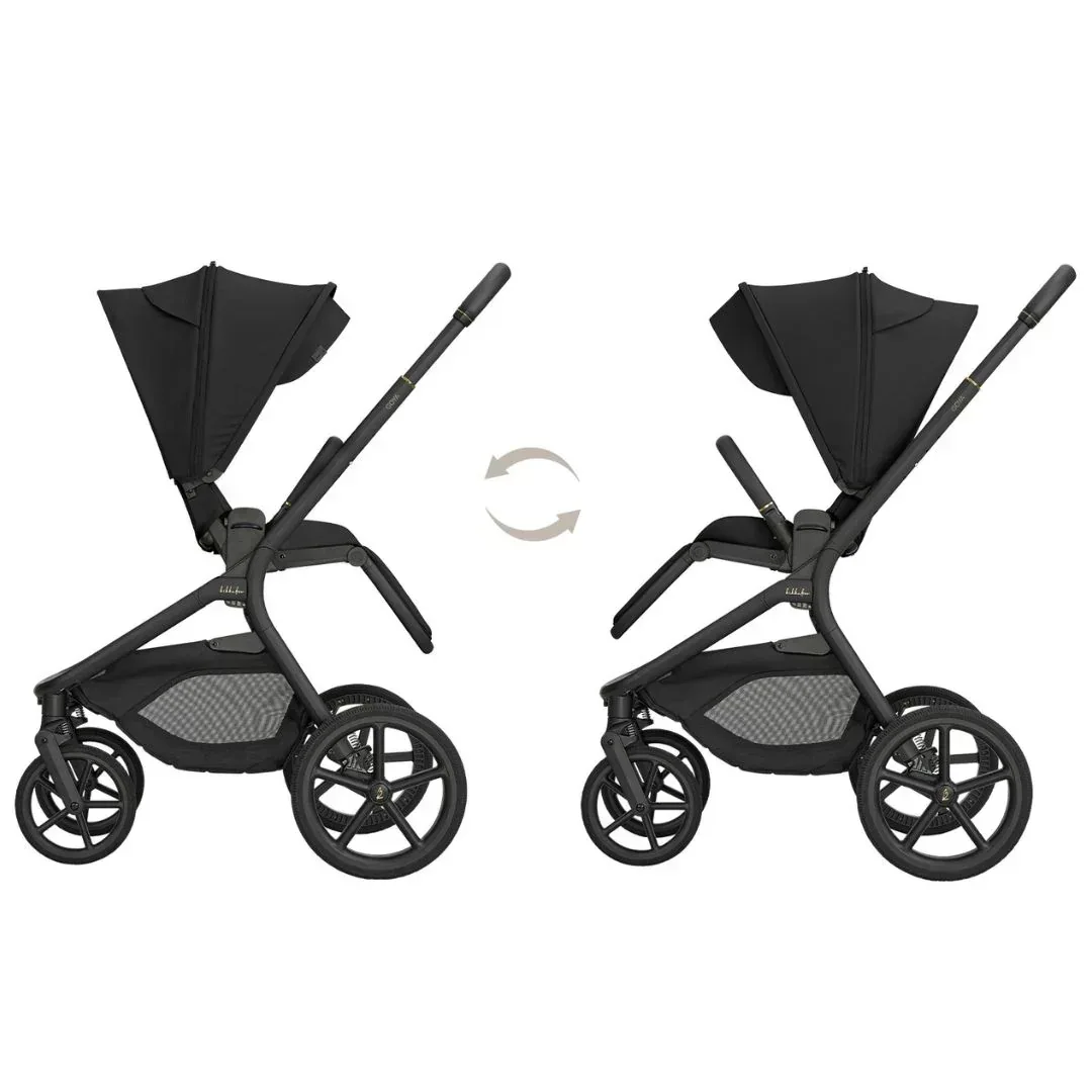 KikkaBoo® Platinum 4in1 Stroller Goya + i-Class i-SIZE Car Seat (40-87 cm) + i-Class 360 Rotating Isofix Base Noir - Image 9