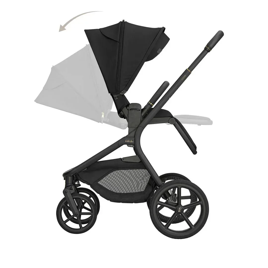 KikkaBoo® Platinum 4in1 Stroller Goya + i-Class i-SIZE Car Seat (40-87 cm) + i-Class 360 Rotating Isofix Base Noir - Image 7