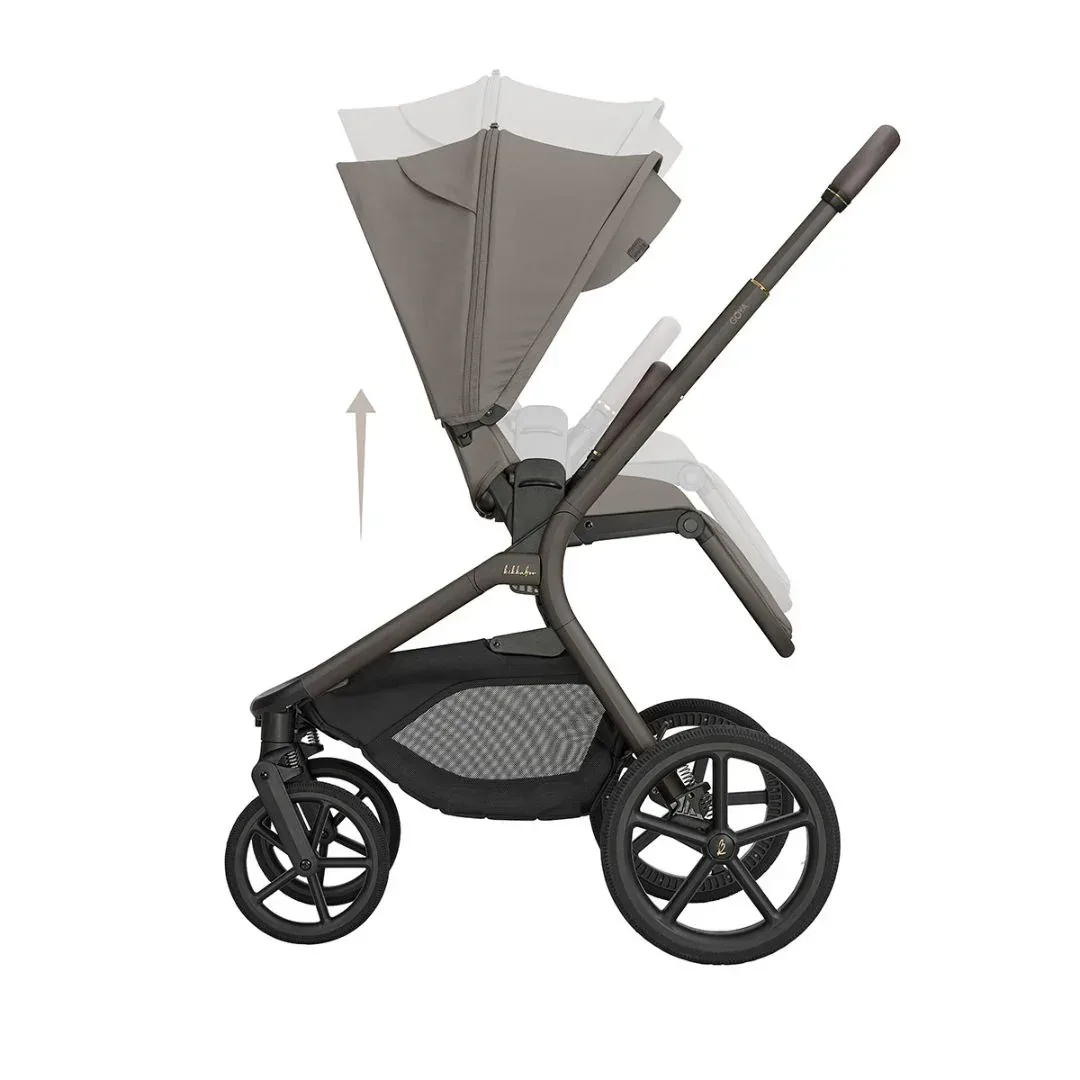 KikkaBoo® Platinum 4in1 Stroller Goya Mocca + i-Class i-SIZE Car Seat (40-87 cm) Noir + i-Class 360 Rotating Isofix Base - Image 8