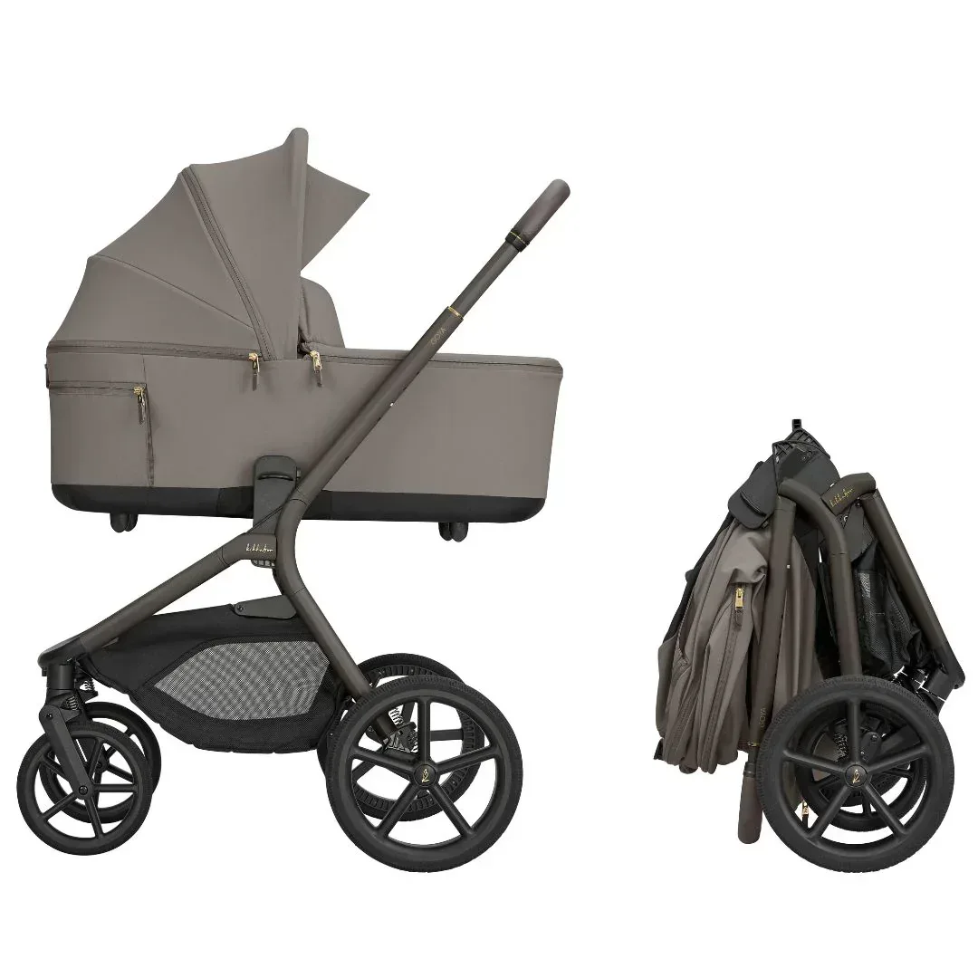 KikkaBoo® Platinum 4in1 Stroller Goya Mocca + i-Class i-SIZE Car Seat (40-87 cm) Noir + i-Class 360 Rotating Isofix Base - Image 3