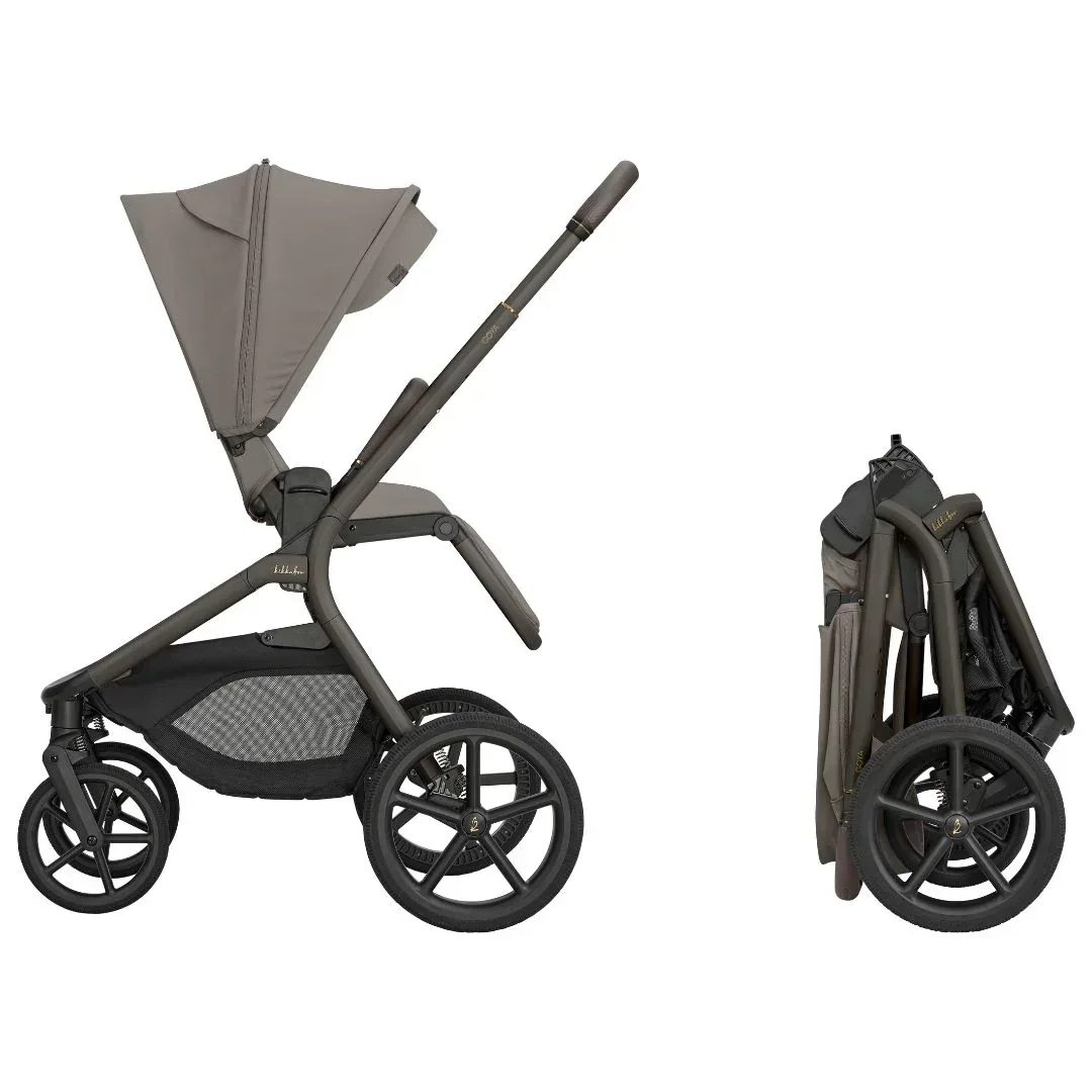 KikkaBoo® Platinum 4in1 Stroller Goya Mocca + i-Class i-SIZE Car Seat (40-87 cm) Noir + i-Class 360 Rotating Isofix Base - Image 4