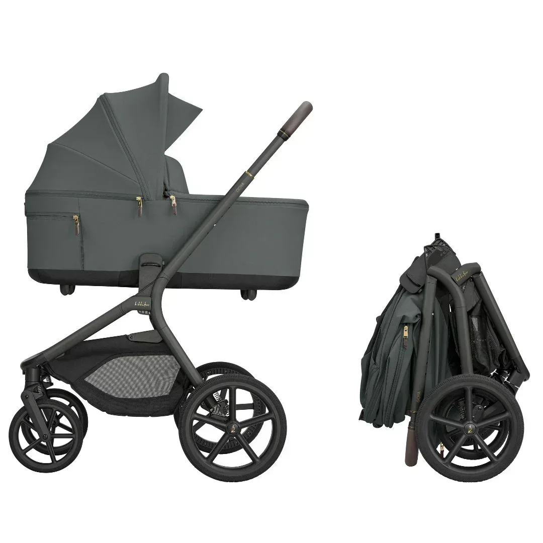KikkaBoo® Platinum 4in1 Stroller Goya Olive + i-Class i-SIZE Car Seat (40-87 cm) Noir + i-Class 360 Rotating Isofix Base - Image 3