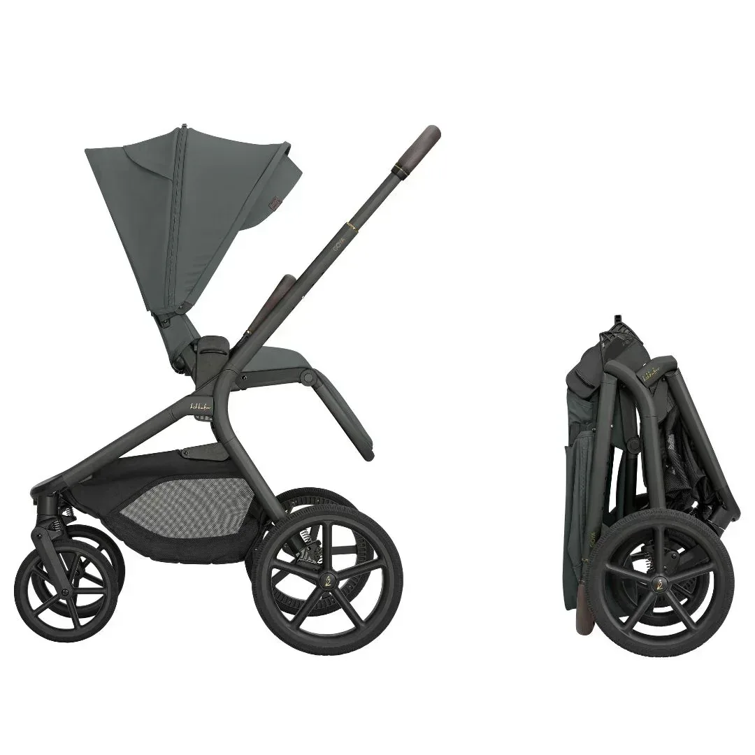 KikkaBoo® Platinum 4in1 Stroller Goya Olive + i-Class i-SIZE Car Seat (40-87 cm) Noir + i-Class 360 Rotating Isofix Base - Image 4
