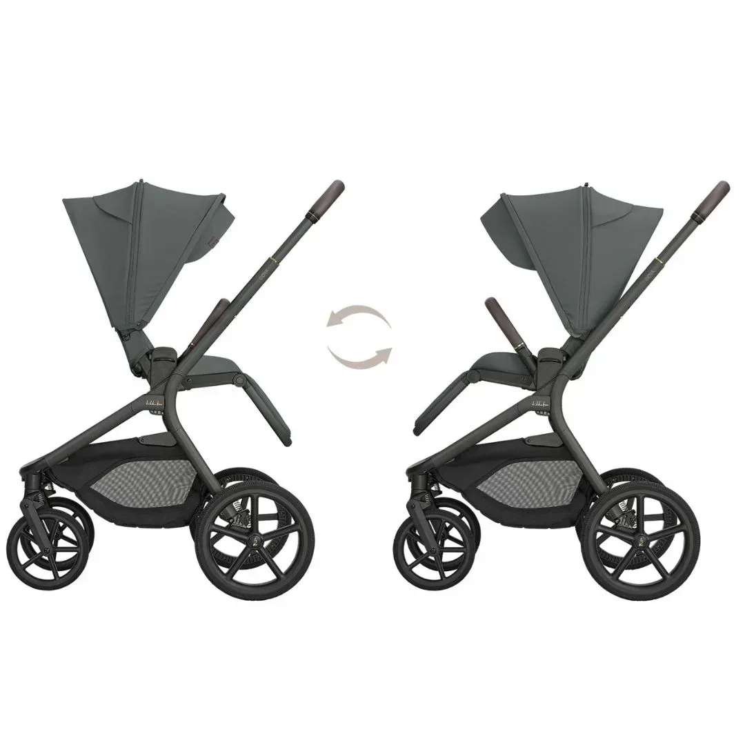 KikkaBoo® Platinum 4in1 Stroller Goya Olive + i-Class i-SIZE Car Seat (40-87 cm) Noir + i-Class 360 Rotating Isofix Base - Image 9