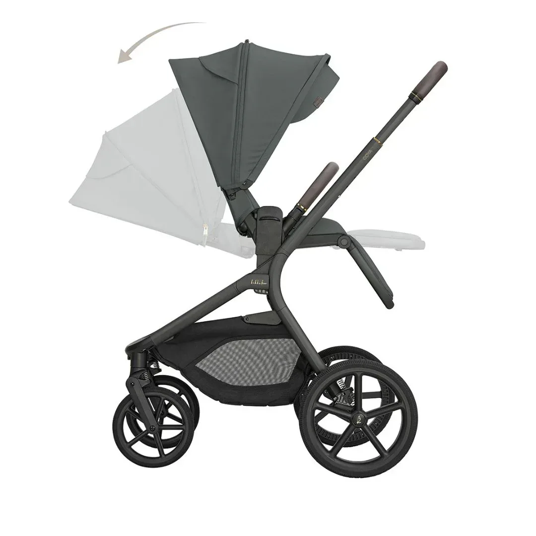 KikkaBoo® Platinum 4in1 Stroller Goya Olive + i-Class i-SIZE Car Seat (40-87 cm) Noir + i-Class 360 Rotating Isofix Base - Image 7