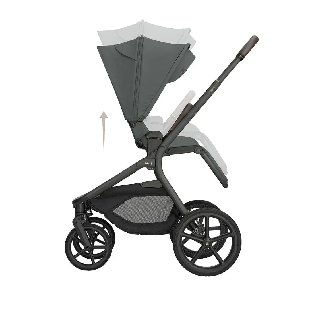 KikkaBoo® Platinum 4in1 Stroller Goya Olive + i-Class i-SIZE Car Seat (40-87 cm) Noir + i-Class 360 Rotating Isofix Base - Image 8