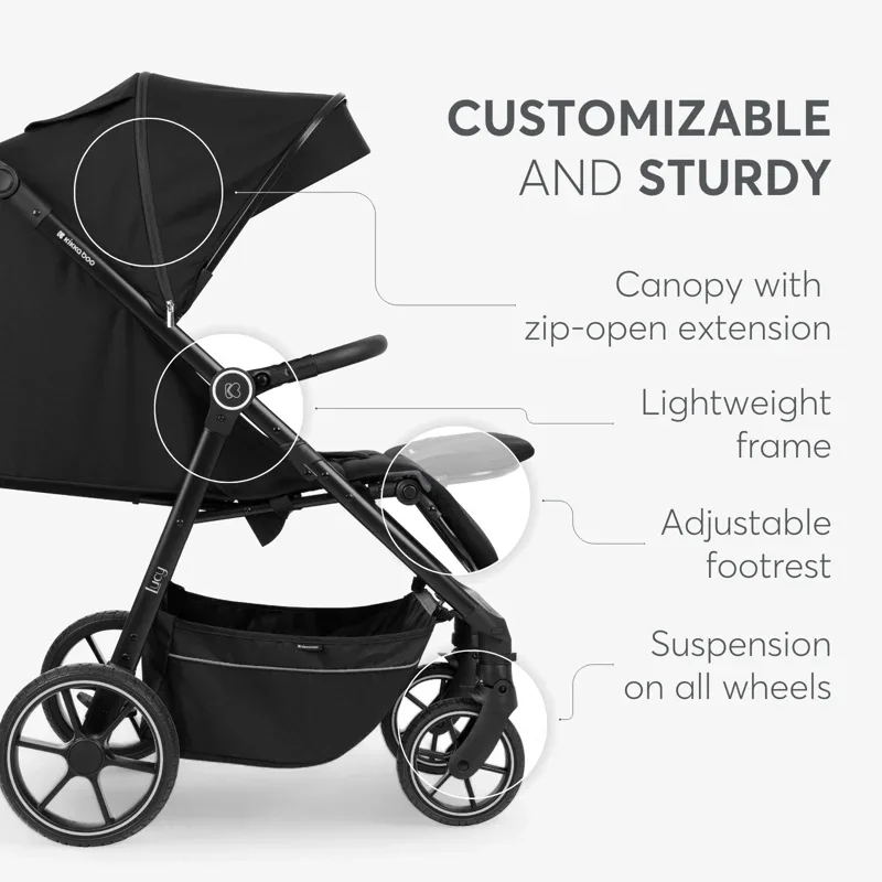 KikkaBoo® Pushchair Lucy Black - Image 3