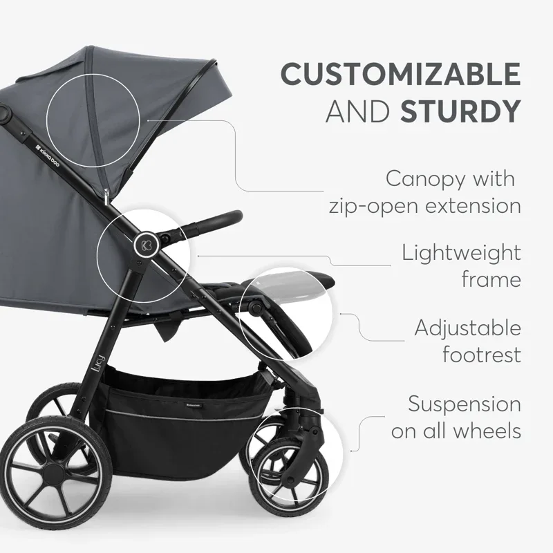 KikkaBoo® Pushchair Lucy Grey - Image 3