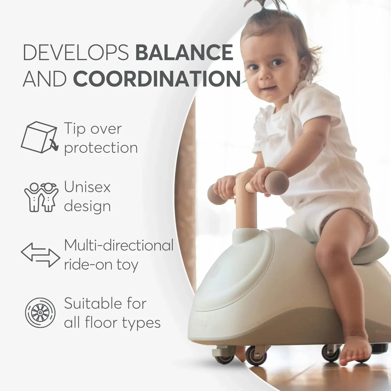 KikkaBoo® Ride-On Sizzy Beige - Image 5