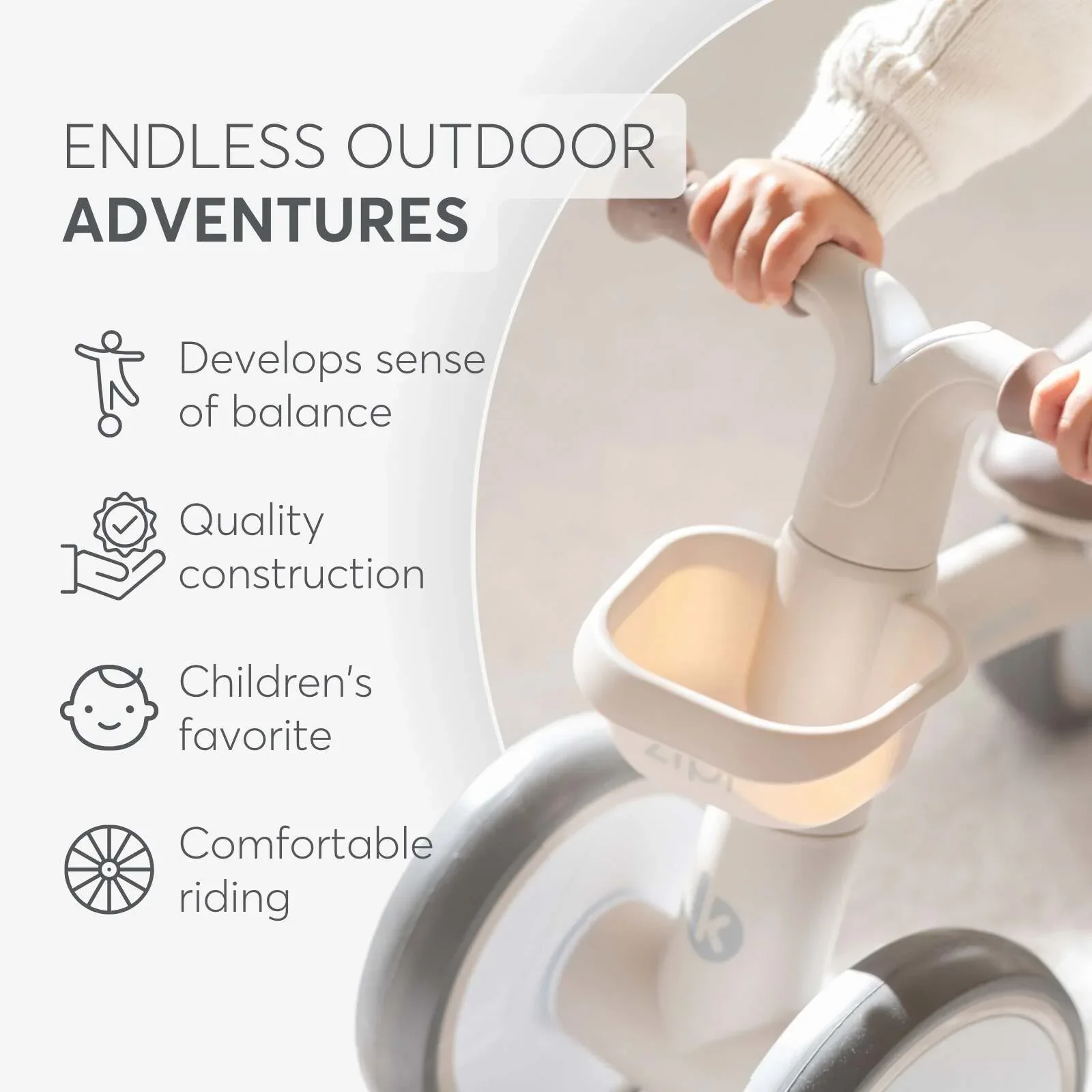KikkaBoo® Ride-On Zipi Beige - Image 3