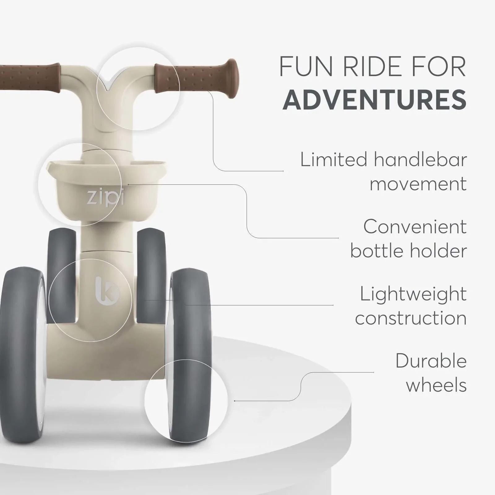 KikkaBoo® Ride-On Zipi Beige - Image 6