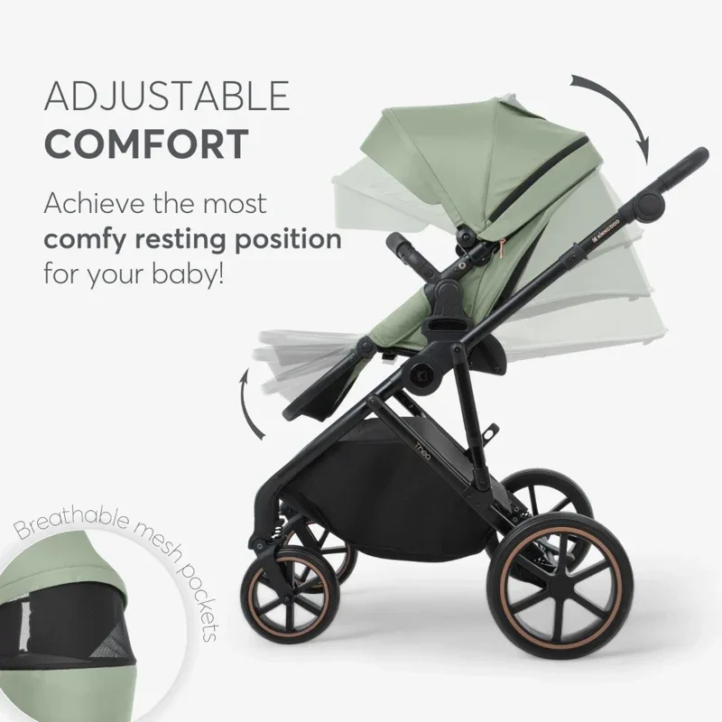 KikkaBoo® Stroller 2in1 with carrycot Thea Army Green - Image 9