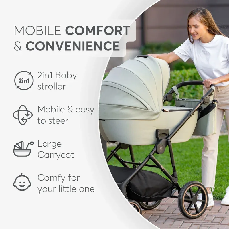 KikkaBoo® Stroller 2in1 with carrycot Thea Black - Image 13