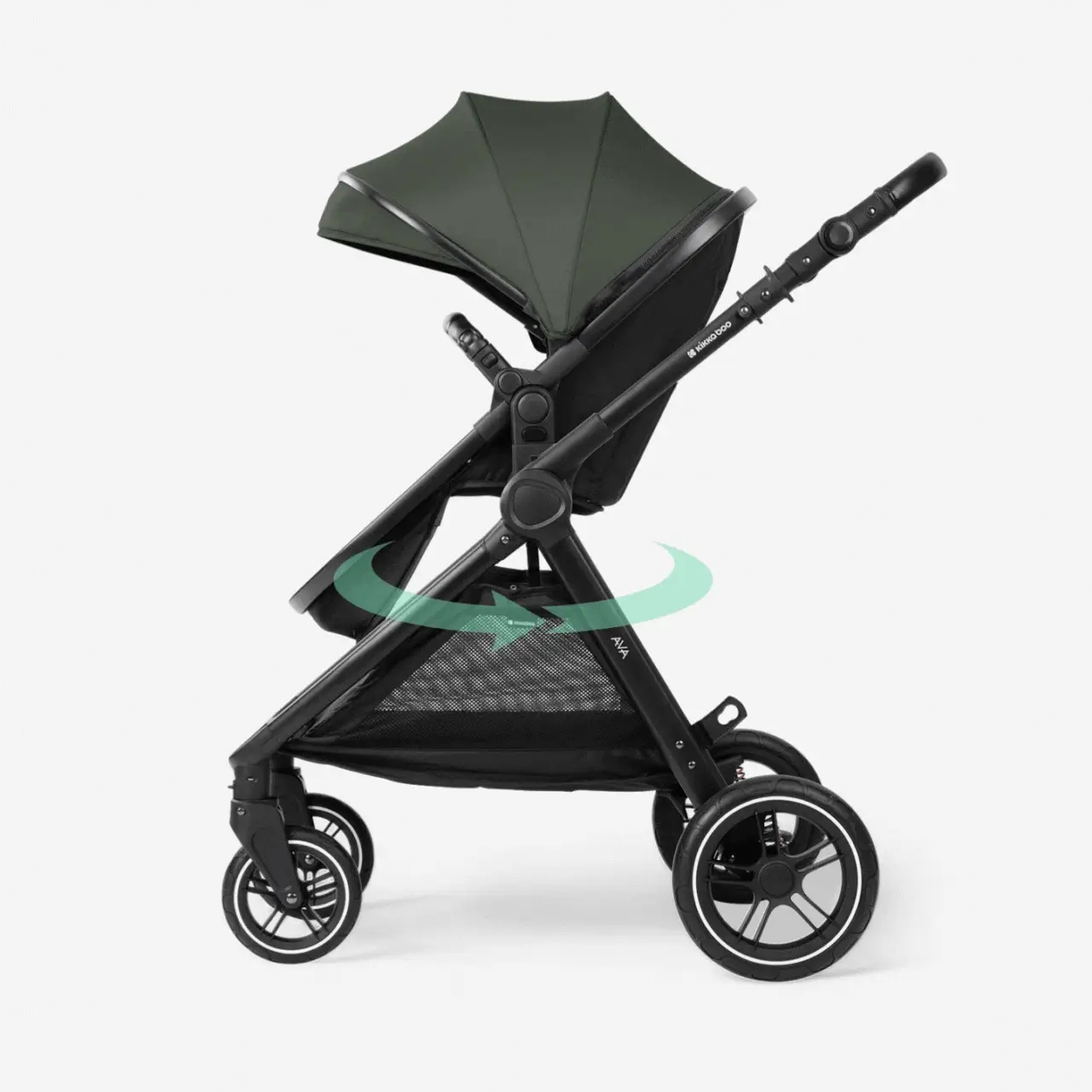 KikkaBoo® Stroller with carrycot 3v1 Ava Army Green - Image 2