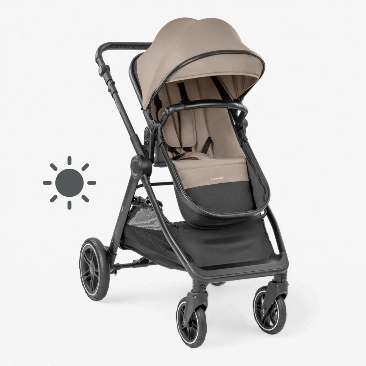 KikkaBoo® Stroller with carrycot 3v1 Ava Beige - Image 13