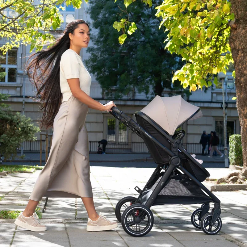 KikkaBoo® Stroller with carrycot 3v1 Ava Beige - Image 4