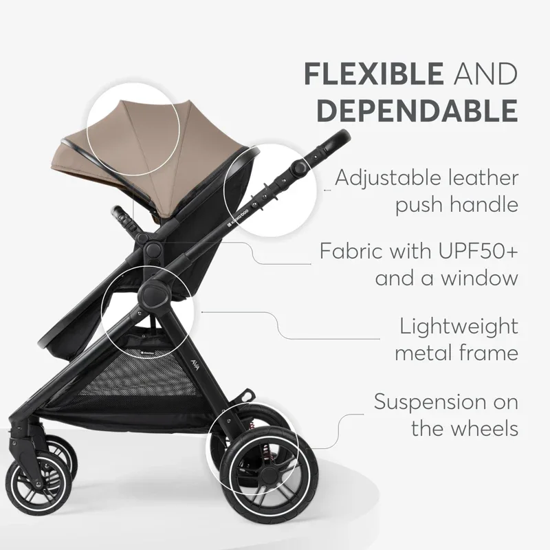 KikkaBoo® Stroller with carrycot 3v1 Ava Beige - Image 5