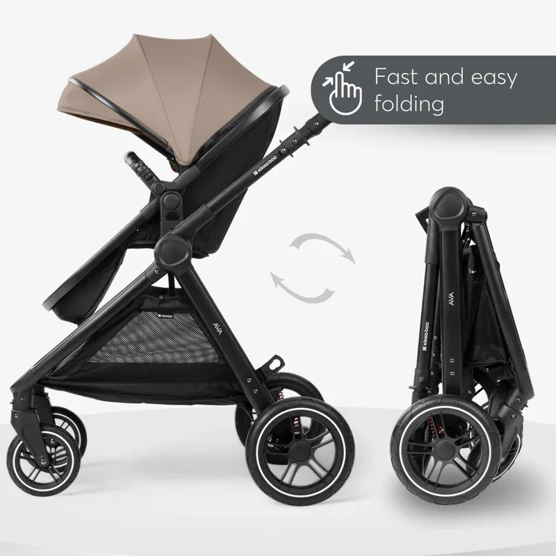 KikkaBoo® Stroller with carrycot 3v1 Ava Beige - Image 6